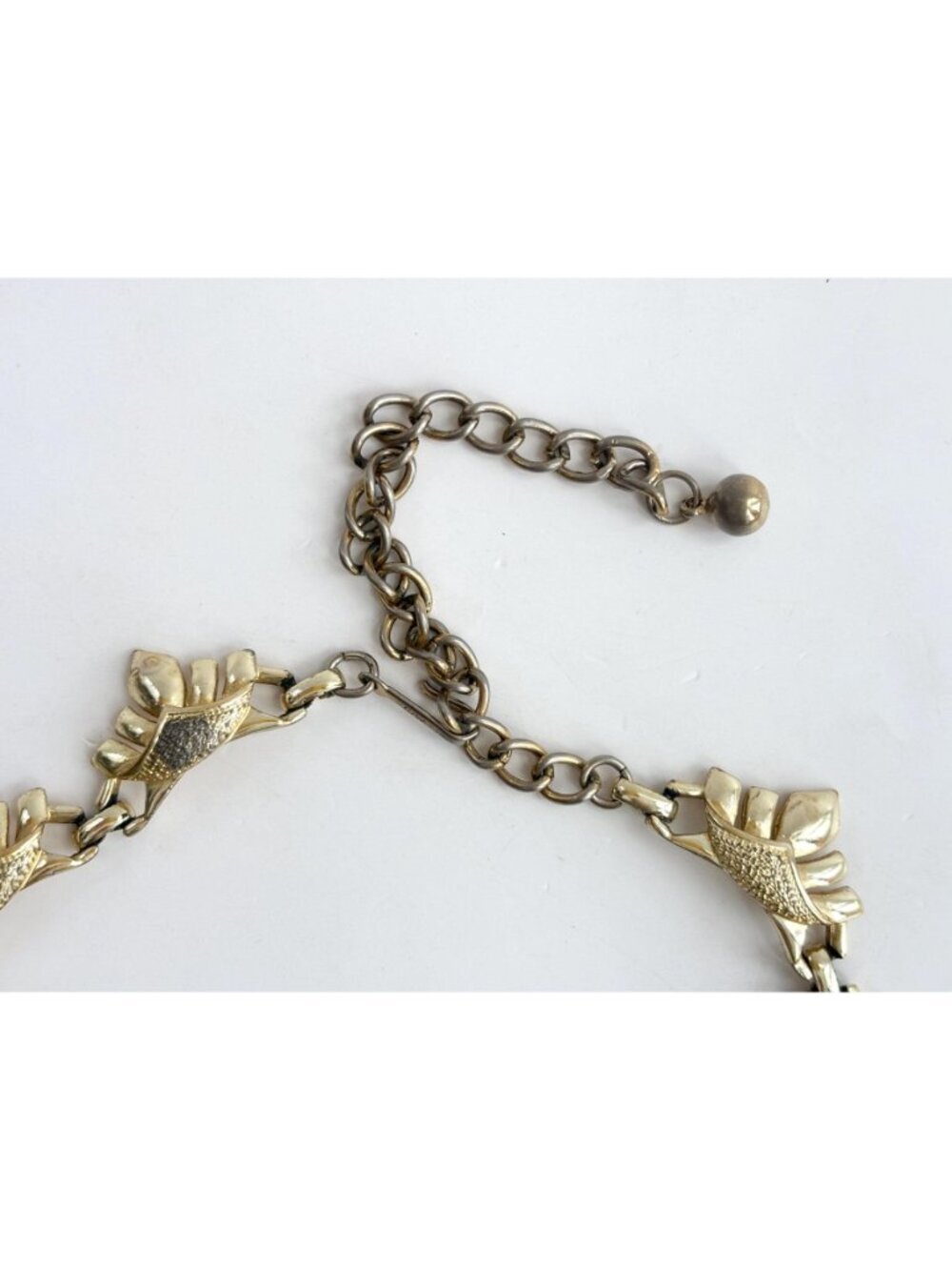 Coro Signed Gold Toned Designer Chainlink Abstract Vintage 80's Bracelet - 18" - Picture 7 of 16